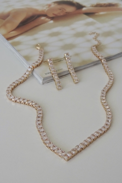 Conjunto Zircônias Quadradas Luxo na internet