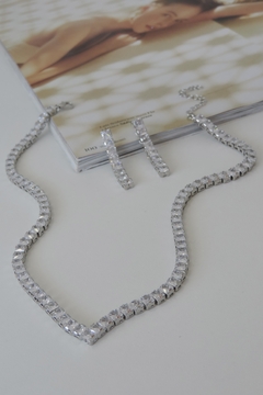 Conjunto Zircônias Quadradas Luxo - loja online