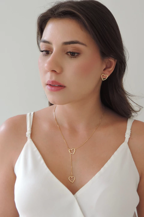 Conjunto Coração Vazado Gravatinha - comprar online