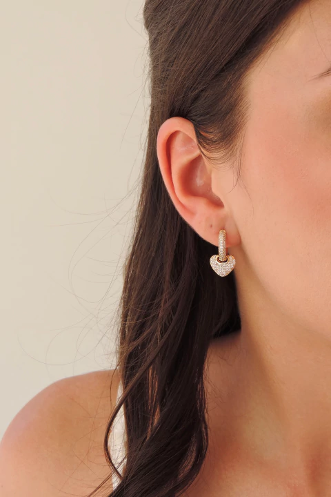 Argola Pingente Coração - comprar online