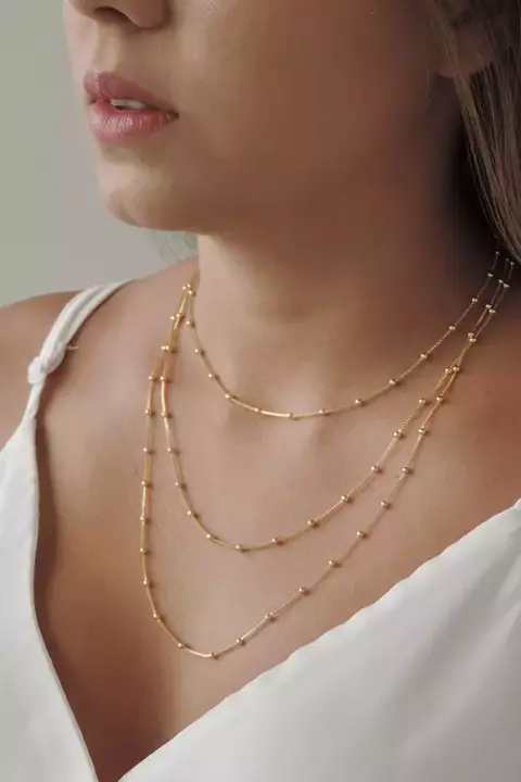 Colar Triplo Bolinha