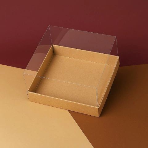 Caixa Bentô Cake Vitrine KRAFT 15x15x09cm - KIT 5 UNIDADES - comprar online