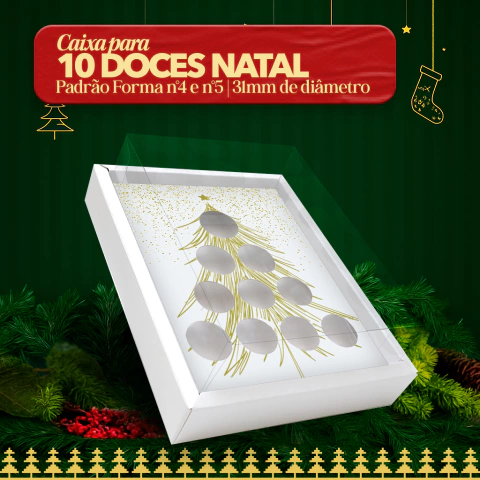 Caixa 10 Doces Natalinos - Linha Natal Iluminado - KIT 5 UNIDADES - comprar online