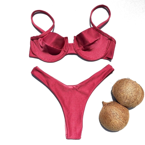 Biquini Meia-Taça Rosa Goiaba