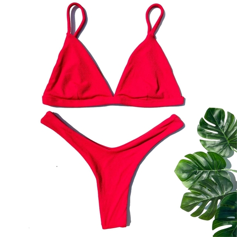 Conjunto Asa-Delta Vermelho Texturizado