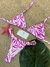 Biquini Fita Zebra com Regulagem Rosa com Branco