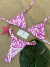 Biquini Fita Zebra com Regulagem Rosa com Branco