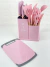 Kit Rosa de Utensílios, Facas, Suporte e Tábua - comprar online