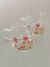 Kit com duas caneca de vidro floral