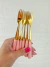 Kit de Talheres Dourado com Rosa (6 peças) - loja online