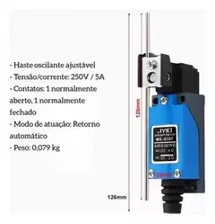 Chave Fim De Curso Haste Regulável Me8107 Máquinas Automação - OceanTech Automation