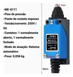 Chave Fim De Curso Me-8111 Pistão Metal Push Button na internet