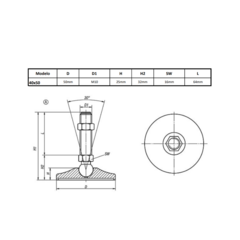 Pés de Nivelamento 40mm - comprar online