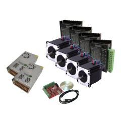 KIT Motor de Passo 4 EIXOS COMPLETO NEMA 23 - 13Kgf