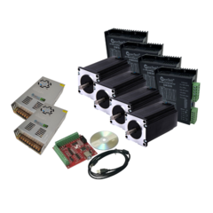 KIT Motor de Passo 4 EIXOS COMPLETO NEMA 23 - 31Kgf