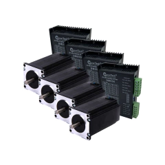 KIT Motor de Passo 4x NEMA 23 - 31Kgf + 4x Driver DM556