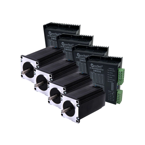 KIT Motor de Passo 4x NEMA 23 - 31Kgf + 4x Driver DM556