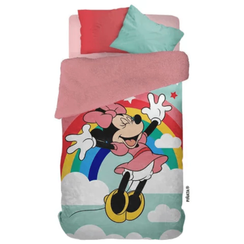 FRAZADA CON CORDERITO DISNEY MINNIE 1 1/2 PL. - comprar online