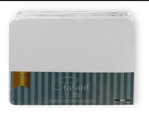 JUEGO DE SABANAS GALANT 144 HILOS 1 1/2 pl. BLANCAS