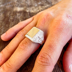 Anillo Sello Flor de Lis