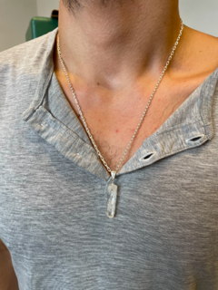 Conjunto Cadena Cuadrada + Piedra Natural en internet