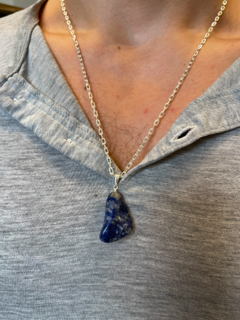 Conjunto Cadena Cuadrada + Piedra Natural - comprar online