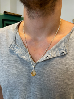 Conjunto Cadena Cuadrada + Piedra Natural en internet