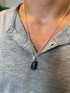 Conjunto Cadena Cuadrada + Piedra Natural - comprar online