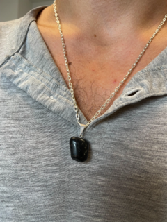 Imagen de Conjunto Cadena Cuadrada + Piedra Natural