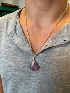 Conjunto Cadena Cuadrada + Piedra Natural