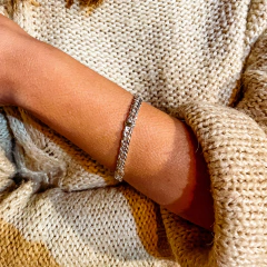Pulsera Groumet Cerrada Doble N2 con Oro en internet