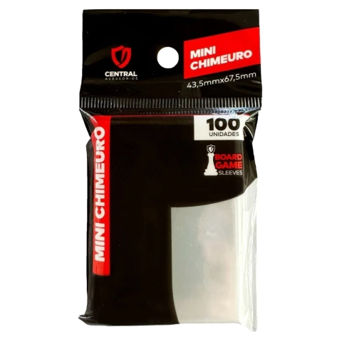 SLEEVE MINI CHIMEURO 43,5X67,5mm TRANSPARENTE CENTRAL 100un BOARD GAME PROTETOR CARTA ACESSÓRIO JOGO