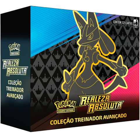 Box Coleção Treinador Avançado Pokémon Lucario Realeza Absoluta COPAG Original 20 Booster Carta TCG