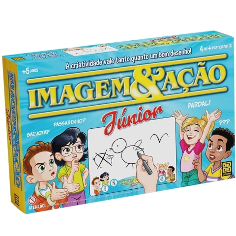 JOGO IMAGEM E AÇÃO JÚNIOR GROW BRINQUEDO MESA DESENHO TABULEIRO PALAVRAS PERGUNTAS CARTAS GAMES &