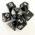 KIT 7 DADOS DICE PRETO OPACO CENTRAL JOGO TABULEIRO RPG MESA NÚMEROS BRANCOS D4 D6 D8 D10 % D12 D20