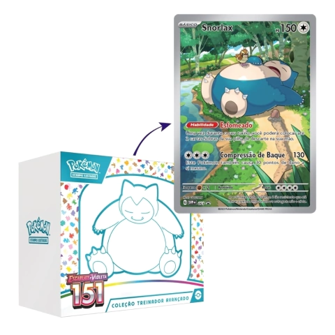 Box Snorlax Coleção Treinador Avançado | Coleção 151 - EV3.5 | Lacrado e Original COPAG | 20 Boosters Carta Pokémon TCG