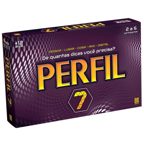 JOGO DE TABULEIRO PERFIL 7 GROW 350 CARTAS BRINQUEDO DE MESA DICA PERGUNTA FAMÍLIA DIVERSÃO DIDÁTICO