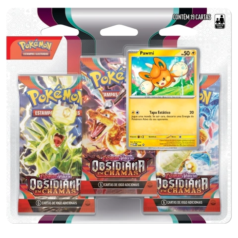 Blister Triplo Pokémon Obsidiana em Chamas - Escarlate Violeta 3 | Lacrado e Original COPAG | Boosters Carta TCG
