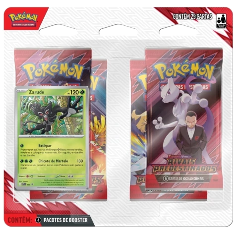 BLISTER QUÁDRUPLO ZARUDE OU EEVEE RIVAIS PREDESTINADOS EV10 COPAG POKÉMON TCG 4 BOOSTERS TREINADORES - comprar online