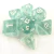 KIT 7 DADOS DICE CIANO GLITTER CENTRAL JOGO TABULEIRO RPG MESA NÚMERO BRANCO D4 D6 D8 D10 % D12 D20 - comprar online