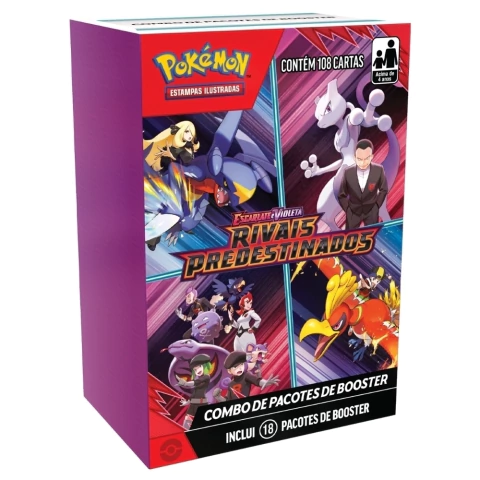 COMBO DE BOOSTER MINI DISPLAY 18 PACOTES RIVAIS PREDESTINADOS EV10 COPAG 108 CARTAS POKÉMON TCG BOX