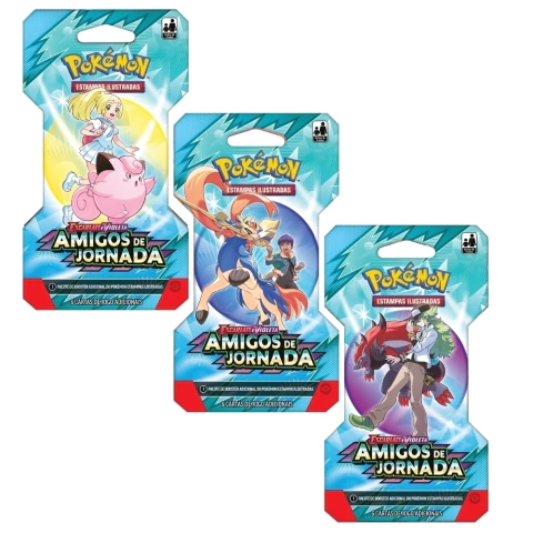 BLISTER UNITÁRIO AMIGOS DE JORNADA EV9 COLEÇÃO ESCARLATE E VIOLETA COPAG BOOSTER CARTAS POKÉMON TCG