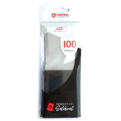 Sleeve Perfect Fit Selável Blackout Fumê 63x88mm 100un Central Protetor Cartas Double Shield Pokémon TCG