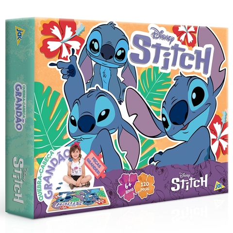 QUEBRA CABEÇA GRANDÃO STITCH 120 PEÇAS TOYSTER PUZLLE DESENHO DISNEY JAK BRINQUEDO INFANTIL CRIANÇAS