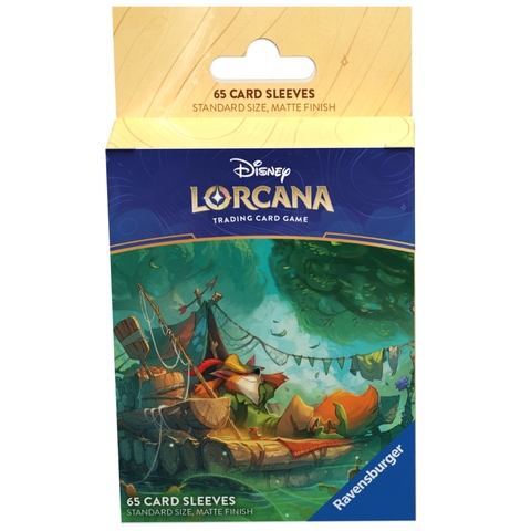 SLEEVE ROBIN HOOD DISNEY LORCANA 63x88mm ACESSÓRIOS 65 UNIDADES PROTETOR CARTAS TCG SET 3 WOOD