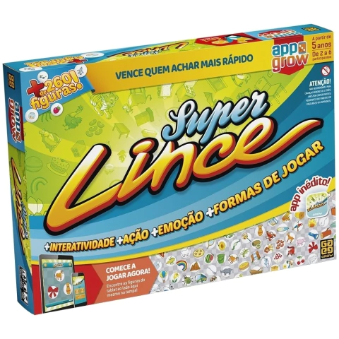JOGO DE TABULEIRO SUPER LINCE APP GROW BRINQUEDO MESA IMAGEM LETRA FIGURA ENCONTRAR CARTA APLICATIVO