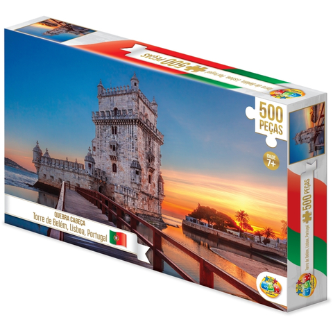QUEBRA CABEÇA TORRE DE BELÉM 500 PEÇAS GGB BRINQUEDO PUZZLE PAISAGEM PONTO TURÍSTICO LISBOA PORTUGAL
