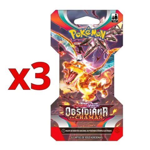 Blister Unitário Obsidiana em Chamas - Escarlate e Violeta 3 | Lacrado e Original COPAG | Pacote / Booster Pokémon TCG - Canal 40 - Loja de Brinquedos