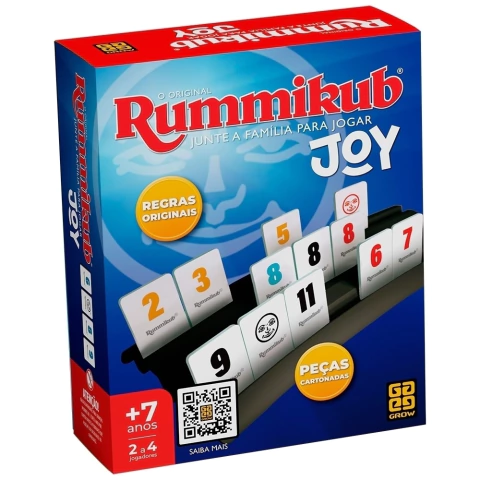 JOGO RUMMIKUB JOY GROW BRINQUEDO DE MESA FAMÍLIA DIVERSÃO ESTRATÉGIAS DESAFIO GAME TABULEIRO NÚMEROS