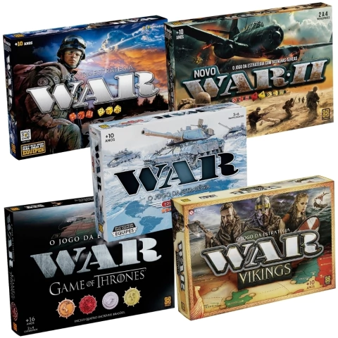 JOGO WAR ESTRATÉGIA GROW TABULEIRO DIVERSÃO BRINQUEDOS GAMES MESA GUERRA BATALHAS CARTAS TERRITÓRIOS